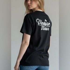 Vineyard Vines Black Tee with White Logo